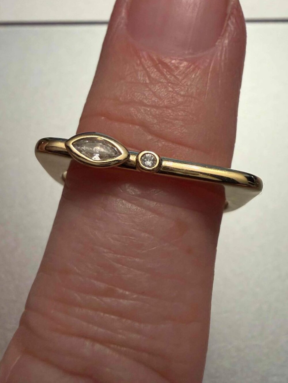 Mejuri Lab Grown Sapphire Puzzle Stacking Ring size 9